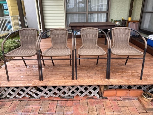 ガーデンチェアー　4脚　中古 楽天市場】送料無料 ガーデンチェアー 4脚セット UVカット 選べる7