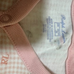 Ralph Lauren ピンクチェックロンパース 70cmの画像