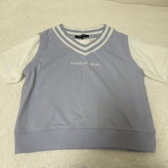 セットアップ　半袖トップス　スカート　130 ブルーの画像