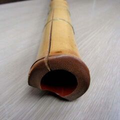 現状品 要修理 ジャンク 尺八 銘 晴邦 補修跡あり 全長約54.5cm 収納袋付き 和楽器 縦笛 中古 苫小牧西店の画像