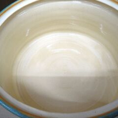 茶道 茶道具 平水差 織部 年代不明 外箱付き 共箱なし 蓋直径 約20.5cm 織部焼 美濃焼 中古 苫小牧西店の画像