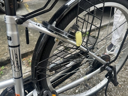 自転車、ママチャリ、鍵付き、24インチ