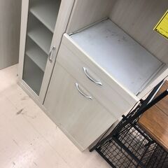 【ジャングルジャングル和歌山店】【Wa3606】レンジボード ホワイト リユースショップ リサイクルショップ 中古家具 中古家電 中古自転車 古着 冷蔵庫（の画像