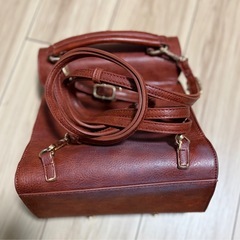 ANTIK KRAFT 本革 レザー 2WAY ハンドバッグ ショルダー ブラウン の画像