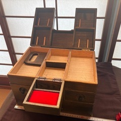 裁縫箱①　昭和レトロ　木製箱　古道具　針箱　希少　アンティーク　の画像
