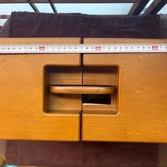 裁縫箱②　木製箱　針箱　ソーイングボックスの画像