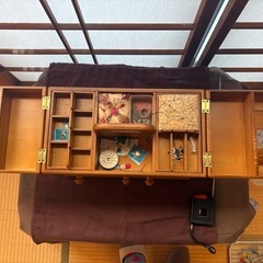 裁縫箱②　木製箱　針箱　ソーイングボックスの画像