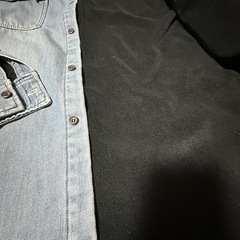 デニム調 フリース裏地 ネルシャツ LL の画像