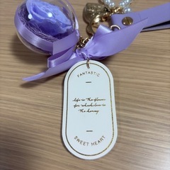 《開封のみ》バッグチャーム、プリザーブドフラワー、キーホルダー、枯れない、パープル紫色の画像