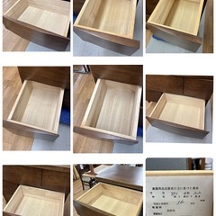 S187 ⭐ モダンデザインチェスト ４段チェスト ブラウン 幅85.2cm USEDの画像