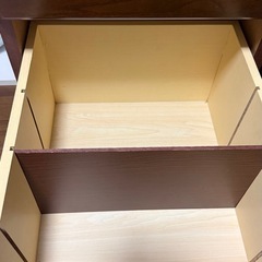 【無料】学習机　引き出し　茶色の画像