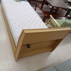 リユースのサカイ栃木店★ジモティ割あり★ フランスベッド（マットレス） シングルベッド＆マットレスセット ベージュ W97.5×D200×H83.5 クリーニング済み TC12205の画像