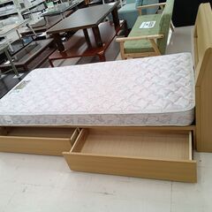 リユースのサカイ栃木店★ジモティ割あり★ フランスベッド（マットレス） シングルベッド＆マットレスセット ベージュ W97.5×D200×H83.5 クリーニング済み TC12205の画像