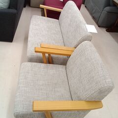 リユースのサカイ栃木店★ジモティ割あり★  ソファーセット グレージュ W111×D62×H73 クリーニング済み TC12207の画像