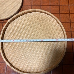 竹ざる　平ざる　竹製　丸型　大中小　まとめの画像
