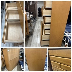 ★北九州、福岡市周辺限定　チェスト　整理ダンス　上下分割可能　💳自社配送時🌟代引き可💳※現金、クレジット、スマホ決済対応※   【配達は要決済前問い合わせ】の画像