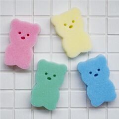 新品未開封 圧縮スポンジ 子供用 アニマル パルパルポー ２個セット (ブルー、ピンク)の画像