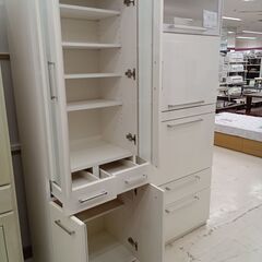 リユースのサカイ栃木店★ジモティ割あり★  食器棚 ホワイト W59×D40×H180 クリーニング済み TC12216の画像