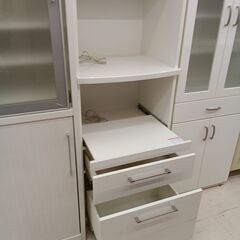 リユースのサカイ栃木店★ジモティ割あり★  レンジ台 ホワイト W40.5×D46×H175.3 クリーニング済み TC12217の画像