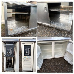 【ジャンク・引取限定】業務用テーブル型冷蔵庫＋作業台 2点セット（部品取り・DIY向け） の画像