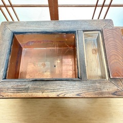 囲炉裏 火鉢 囲炉裏テーブル 木製 長火鉢 民芸品 の画像