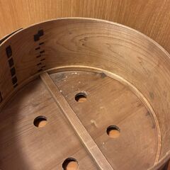 【0円】和せいろ 木製 二段セット（蒸し布・竹すのこ付）【使用感あり】の画像