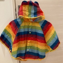 【美品】くま耳 レインポンチョ80-100cmの画像