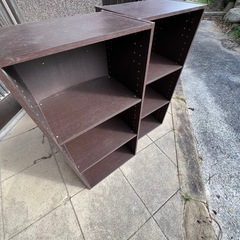 中古　3段カラーボックス2個の画像