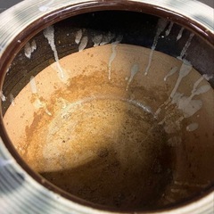 渦巻き模様の陶器鉢　火鉢　メダカ飼育等の画像