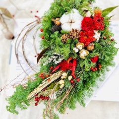 お正月飾り　現品写真　現状生花でワンシーズン飾れる　正月　しめ縄の画像