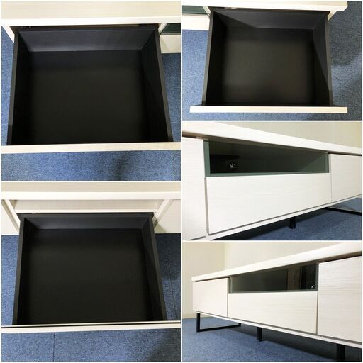 スタイリッシュデザイン150テレビボード脚付き 引出しフルオープンレール搭載 スタイリッシュデザイン150テレビボード脚付き 引出しフルオープン