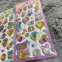 ぷくキラシール　らびちゃん　ハムちゃんの画像