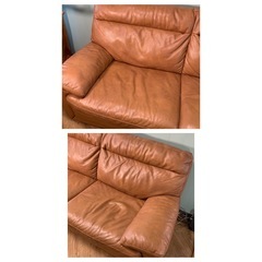 【お求めやすくなってます】ニトリ　本革ソファー　の画像