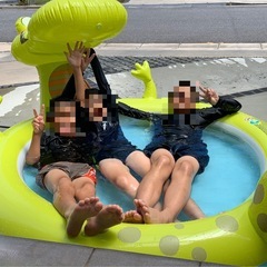 コストコ購入　ワニ　ビニールプール　子供用ふさの画像