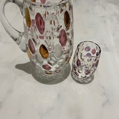 ボヘミアングラス  水玉が綺麗　ピッチャーの画像