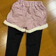 新品120 裏起毛、ラベンダーレギンスパンツ の画像