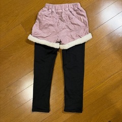 新品120 裏起毛、ラベンダーレギンスパンツ の画像