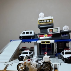 トミカ　警察車両　6台　ビルドシティ　警察署　パトカー　白バイ　タカラトミーの画像