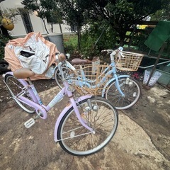 女の子用自転車の画像
