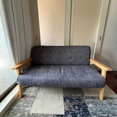 LOWYA購入ソファ[2人掛け]天然木脚の画像