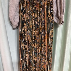 グリーンフレアスカート 柄 M☆の画像