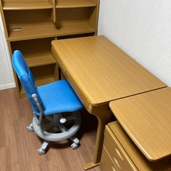 学習机　勉強机　椅子　袖机の画像