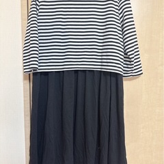 Mサイズ ボーダー ワンピース授乳服の画像