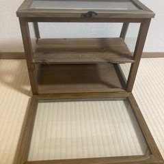 【木製収納ケース・ガラスショーケース 2点セット】の画像