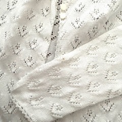 ファミリア　コットン100.%レース編みカーディガン　140㎝の画像