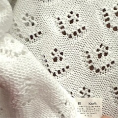 ファミリア　コットン100.%レース編みカーディガン　140㎝の画像