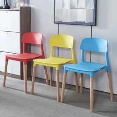 4脚セット椅子　ダイニングチェア　マカロン色椅子　おしゃれの画像