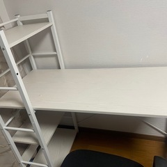 机　白　ホワイト　勉強机の画像