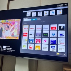 SHARP AQUOS 60インチ 4K 大型液晶テレビ テレビスタンド付き お近くなら運搬相談は可能です。の画像