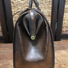 ヴィンテージ 本革 ダレスバッグ ブラウンレザー 中型 ドクターバッグの画像